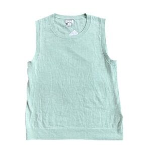 J.Crew Classic Shell Sleeveless Sweater Top Mint Green 100% Cotton Preppy XS NWT